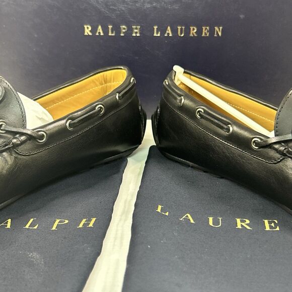 Ralph Lauren Purple Label Harold Tassel Loafer Men 8 Black Leather Shoes NIB main image 8
